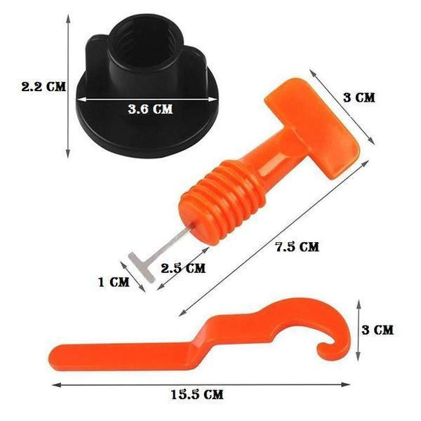Kit de nivelamento de azulejos reutilizável - Alinhamento perfeito dos azulejos (50 peças)